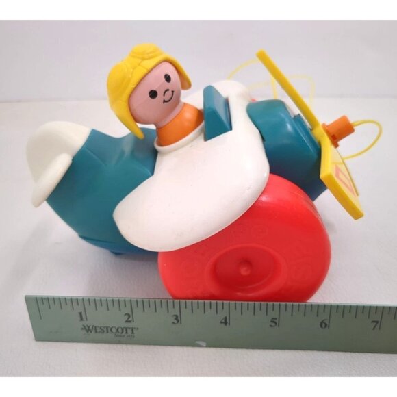 Vintage Fisher Price Airplane Pull Toy Original String 1980 - Picture 8 of 8